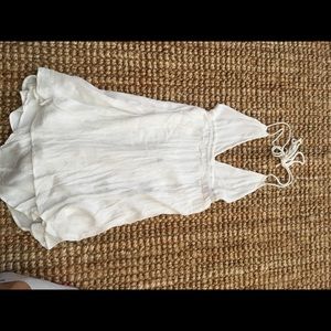 White Tobi deep V tank dress